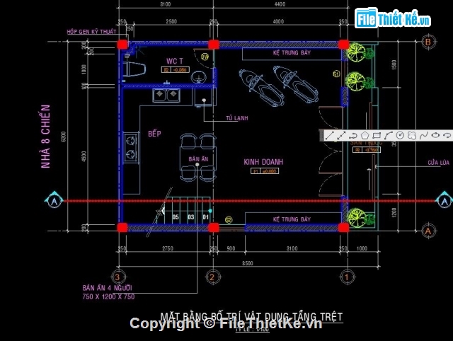 Nhà phố 3 tầng,Nhà phố 3 tầng 6.2x8.5m,Hồ sơ bản vẽ 3 tầng